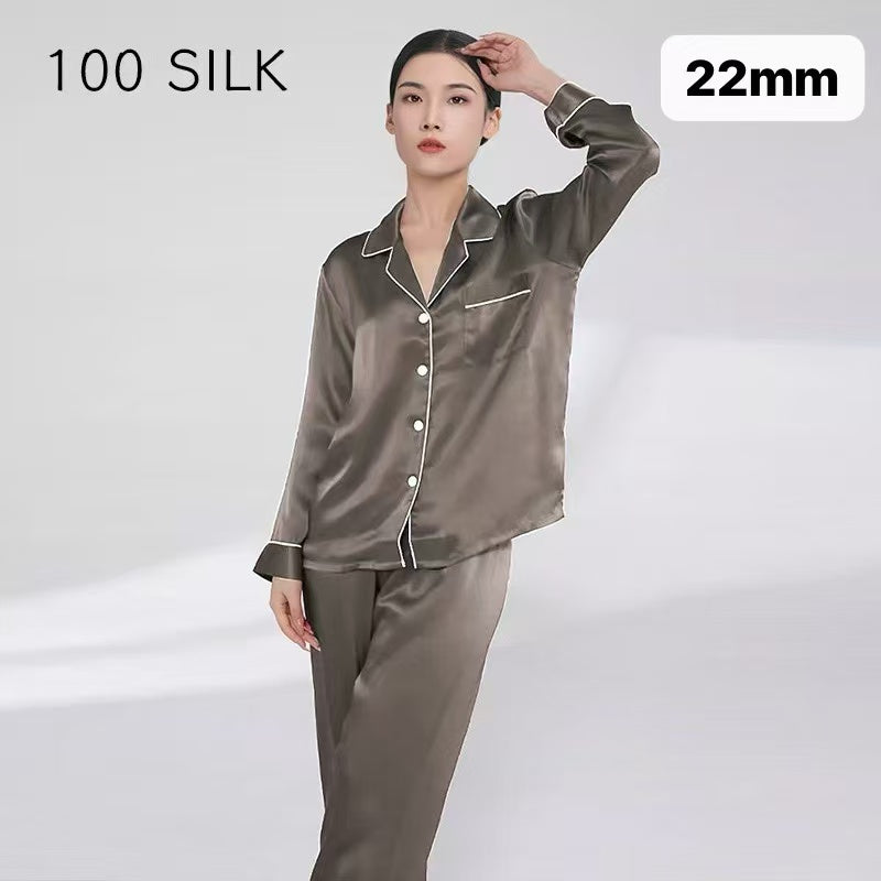 Women's Long Pajamas - 16mm/19mm/22mm Pure Silk, Perfect for a Dreamy Night's Sleep πβ¨