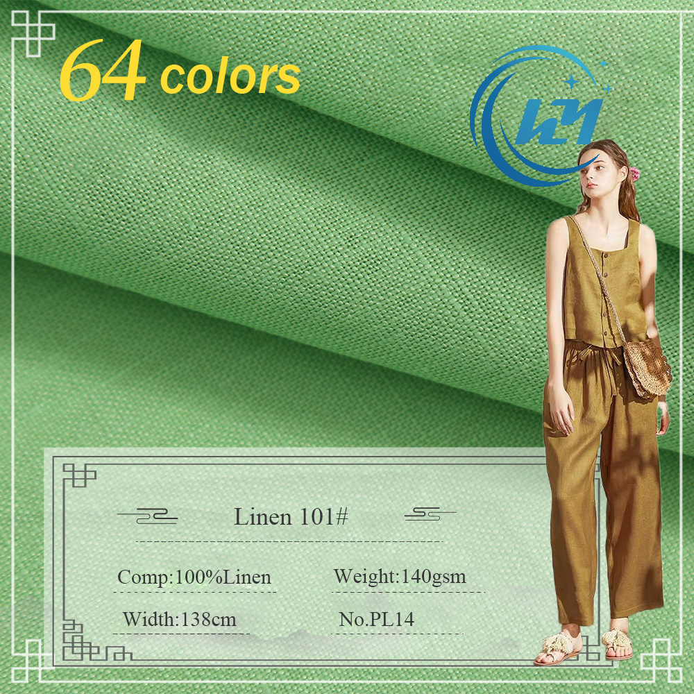 14S*14S pure linen fabric 101# 145g dress casual wear fabric